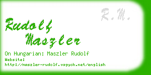 rudolf maszler business card